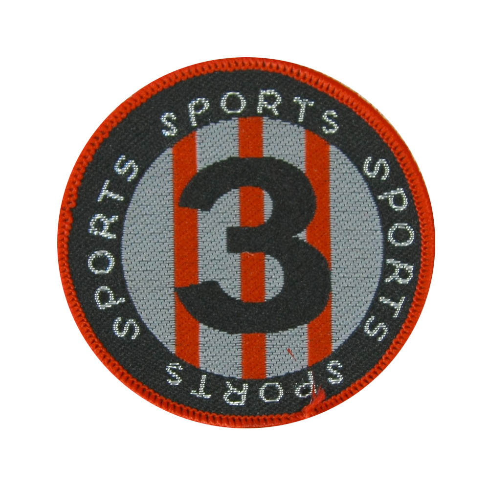 Нашивка тканевая A97 3 Sports 6,5см черная, серо-красный рисунок, шт. Аппликации, нашивки