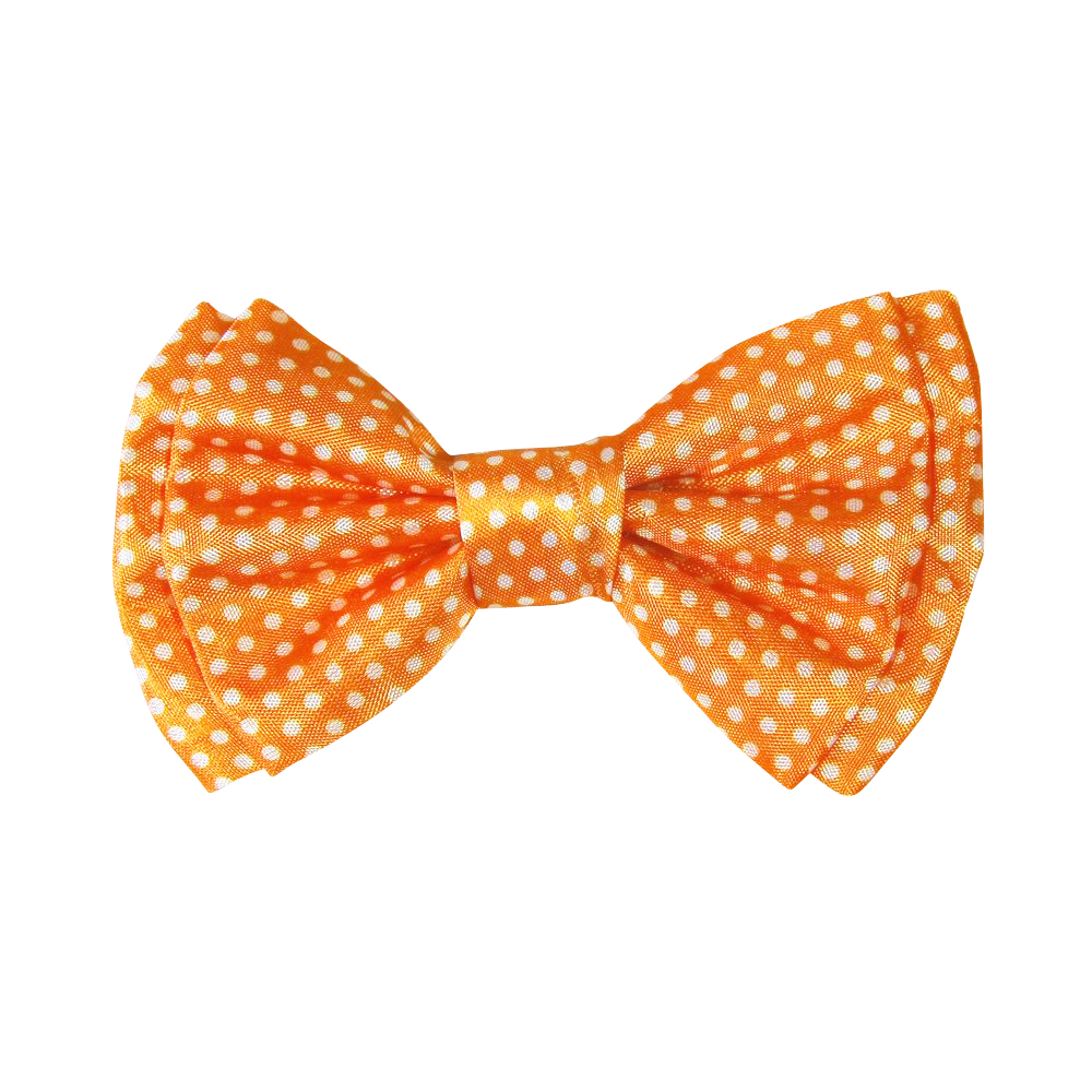 Аппликация декор обувная SAF2198 9*6см оранжевый бантик, бел. мелк. горох, шт. Аппликации, нашивки