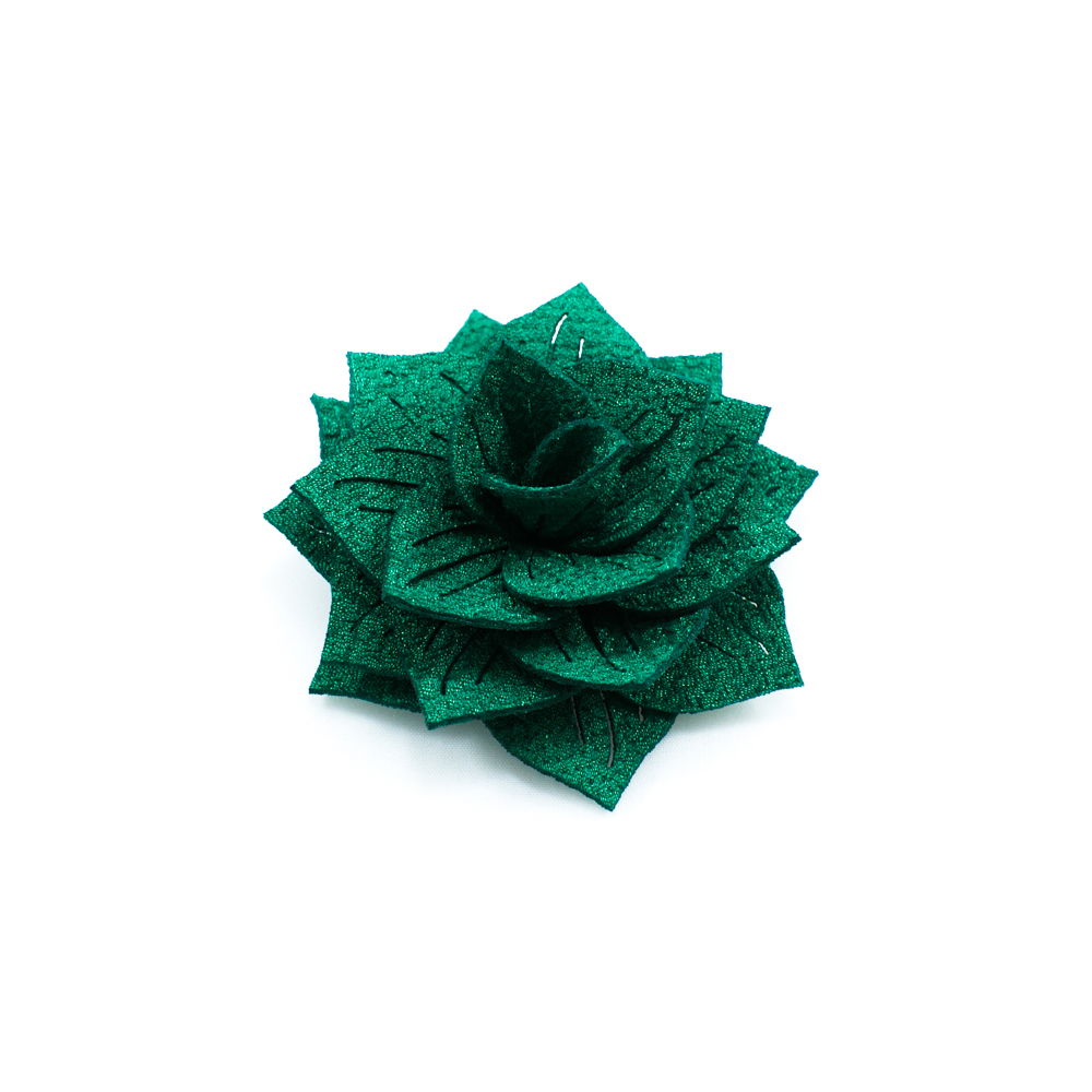 Аппликация декор Зеленый цветок 8см, зеленый. Аппликации, нашивки