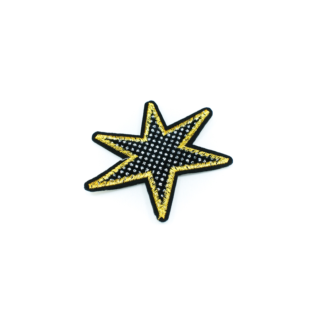 Аппликация клеевая вышитая Звезда 6*8,5см код товара 41963 - Аппликации клеевые Вышивка