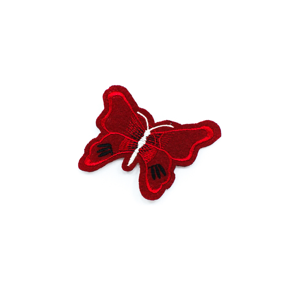 Нашивка тканевая Красная бабочка 7*5,5см код товара 42159 - Нашивка Вышивка, Ткань