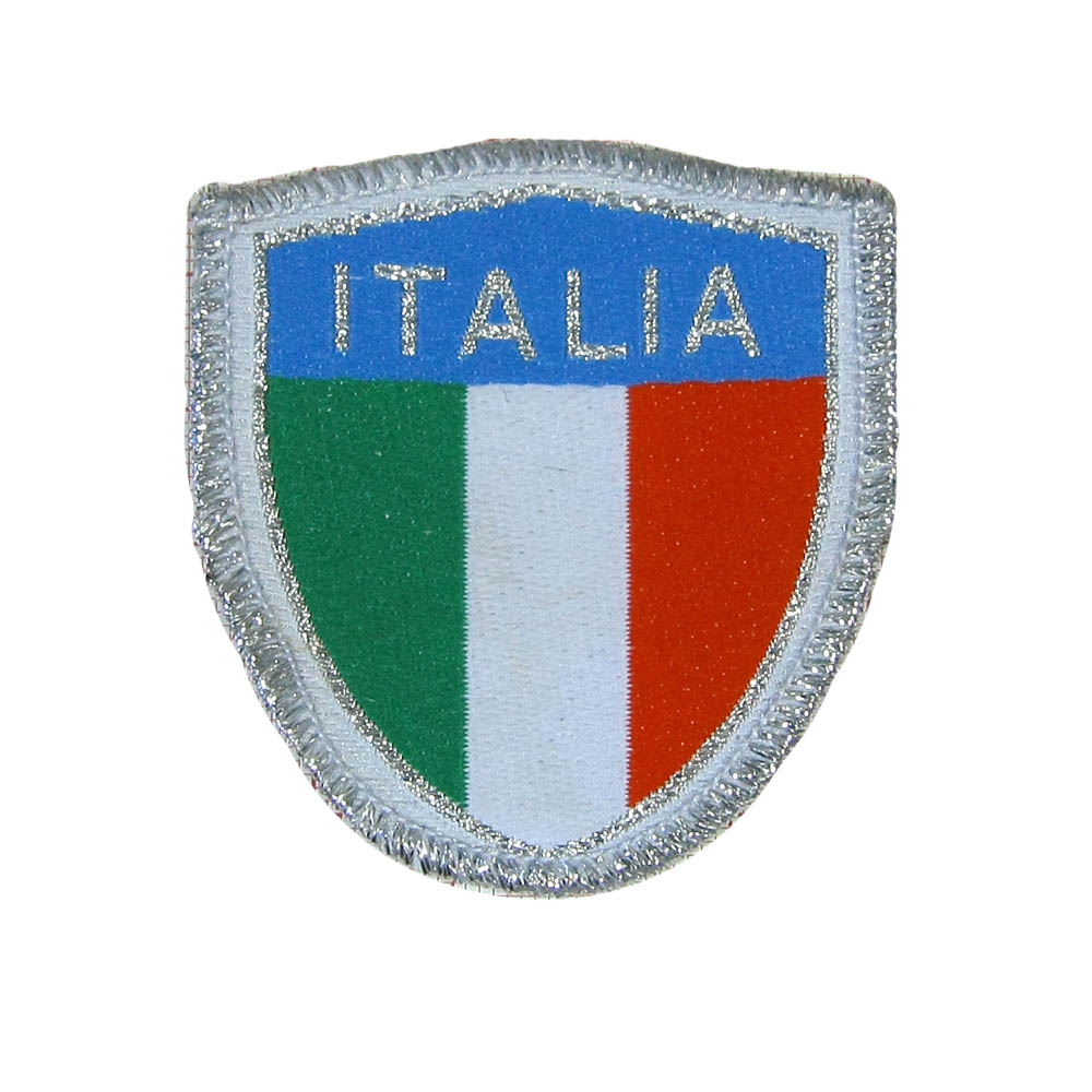 Нашивка тканевая A57 Italia 5*5,7см серебряный люрекс, цвета флага, шт. Аппликации, нашивки