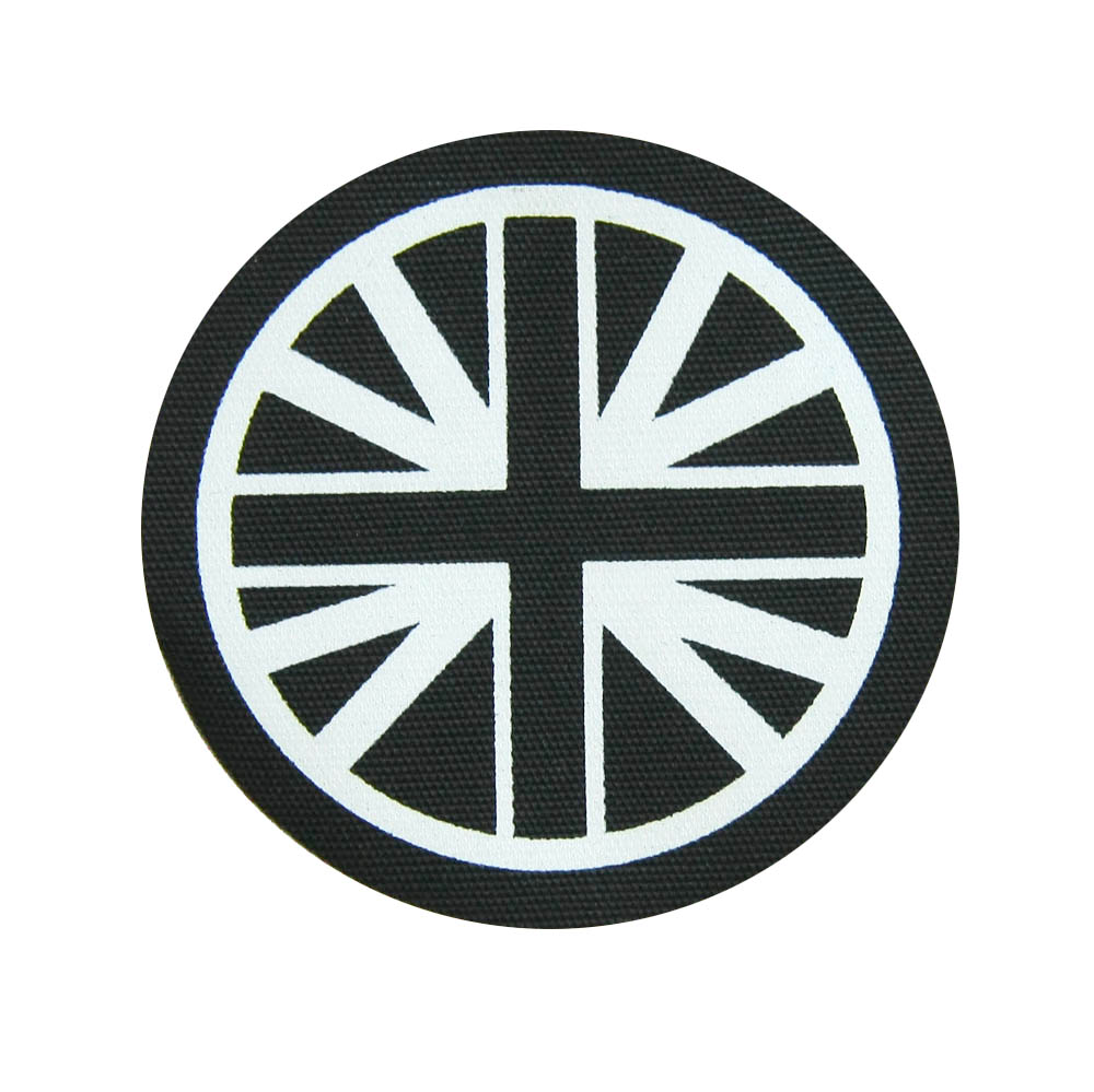 Нашивка тканевая Британия круглая 7см черно-белый, шт. Аппликации, нашивки